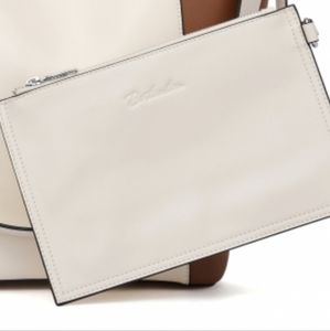 BOSTANTEN GENUINE LEATHER CLUTCH IN BEIGE COLOR WITH WRIST HANDLE